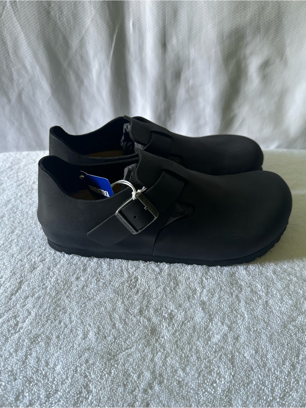 Birkenstock London BS Black Oiled Leather Clogs EU 39 US 8 Regular New Box - Picture 4 of 9